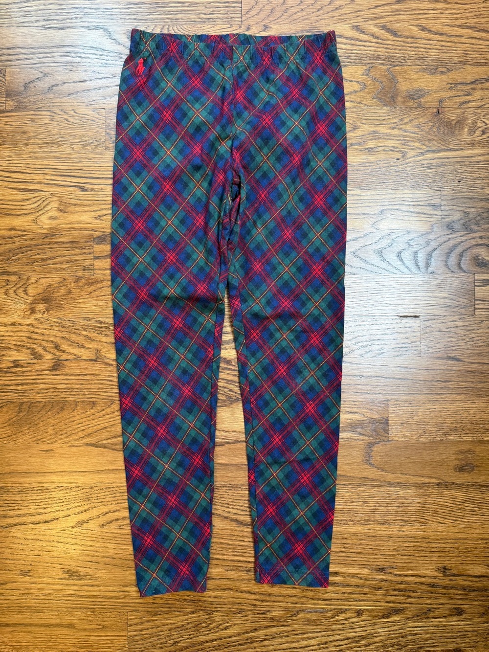 Polo Ralph Lauren Girls Red Green Blue Yellow Plaid Fall Winter Leggings Sz 8-10